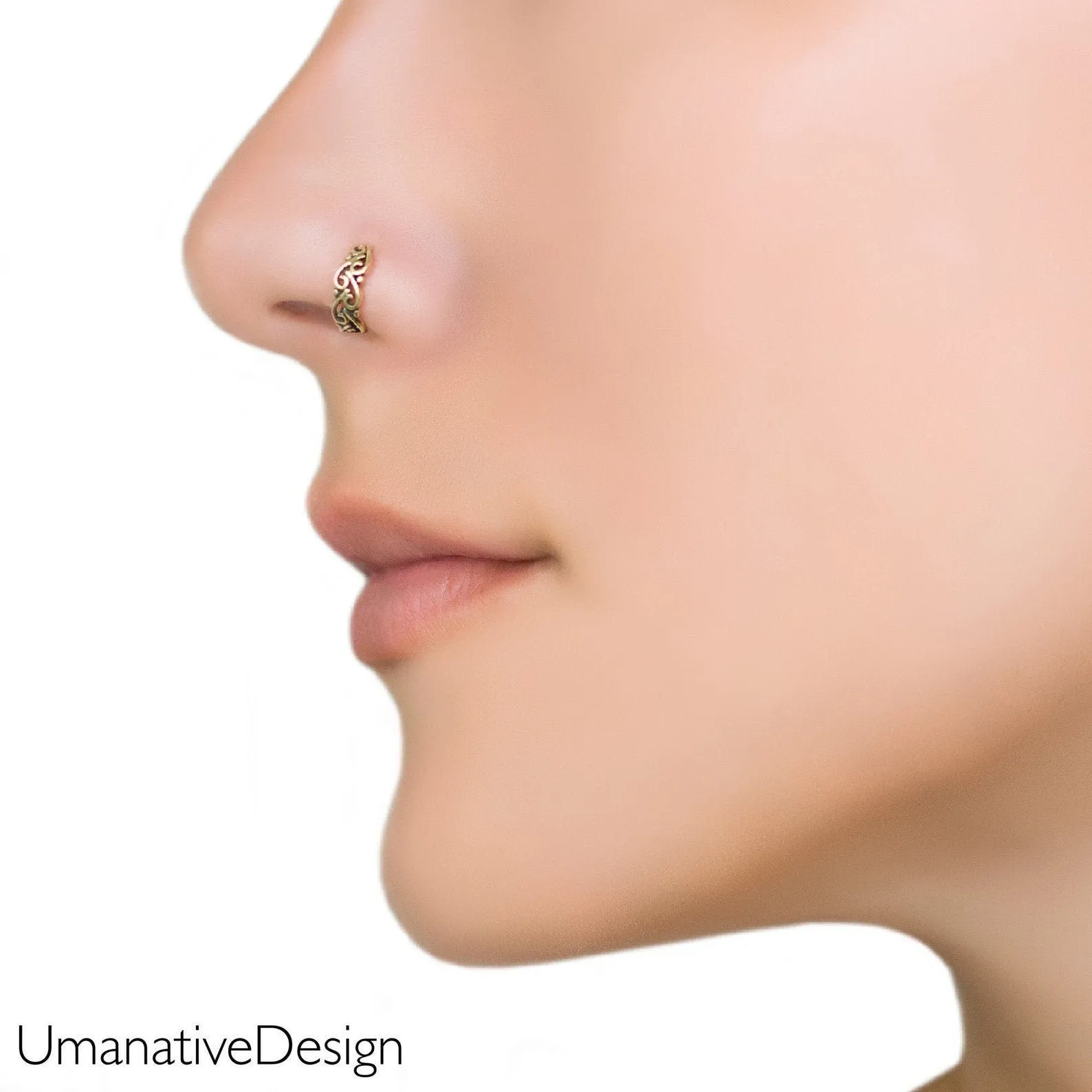 14K Gold Statement Nose Clicker Hoop