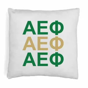 Alpha Epsilon Phi Throw Pillow Cover with Greek Letters