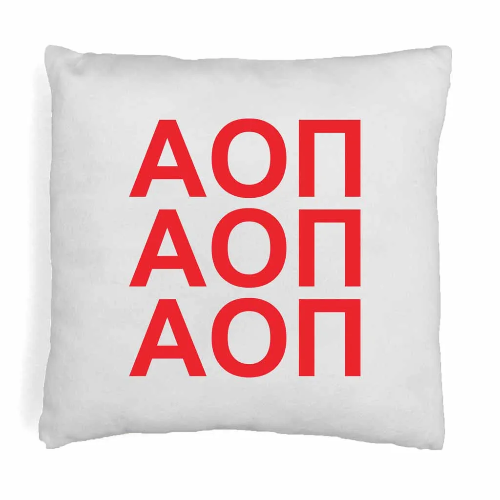 Alpha Omicron Pi Throw Pillow Cover with Greek Letters