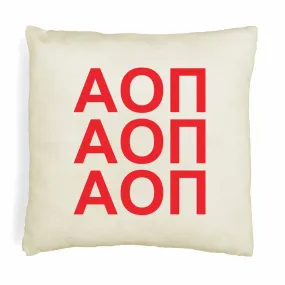 Alpha Omicron Pi Throw Pillow Cover with Greek Letters