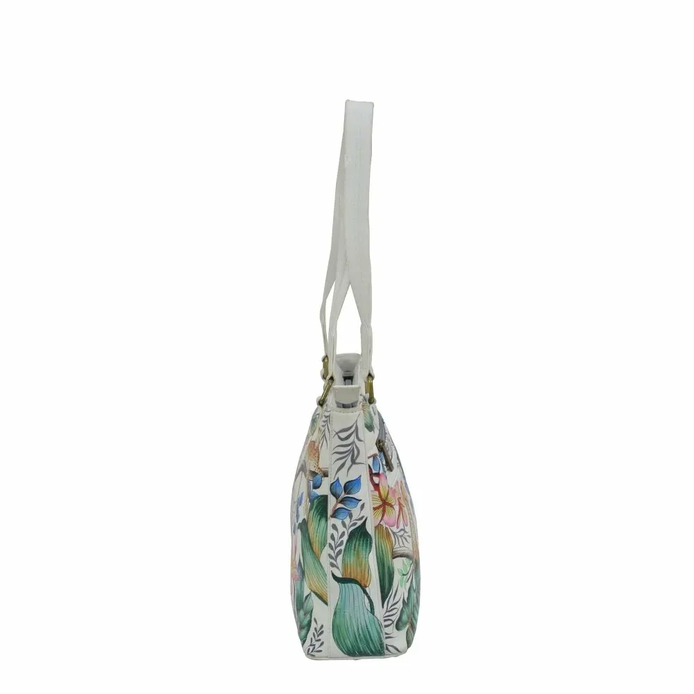 Anuschka Small Shopper Shoulder Bag 677- Jungle Queen Ivory