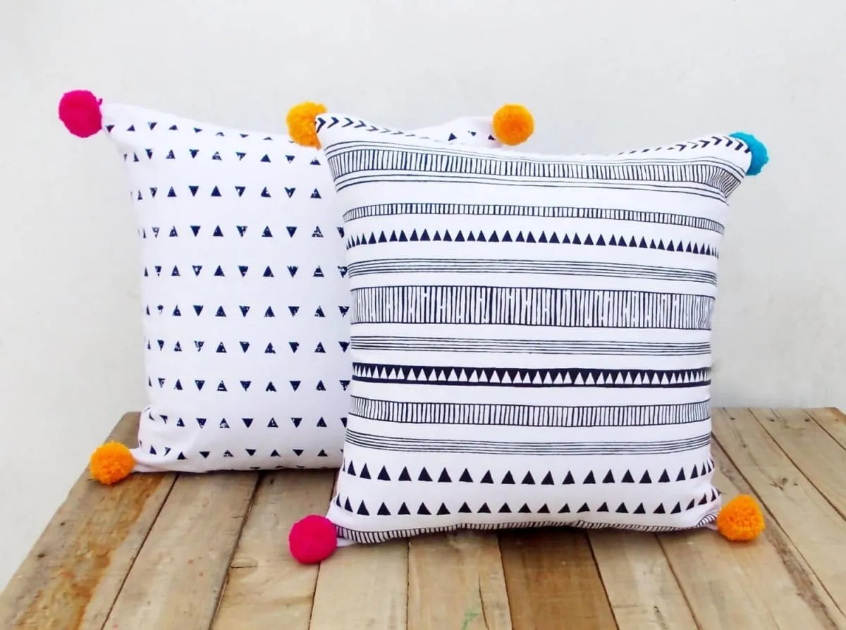 Aztec print pillow cover, cotton pillow case, tribal, geometrical, standard size 16X16 inches.