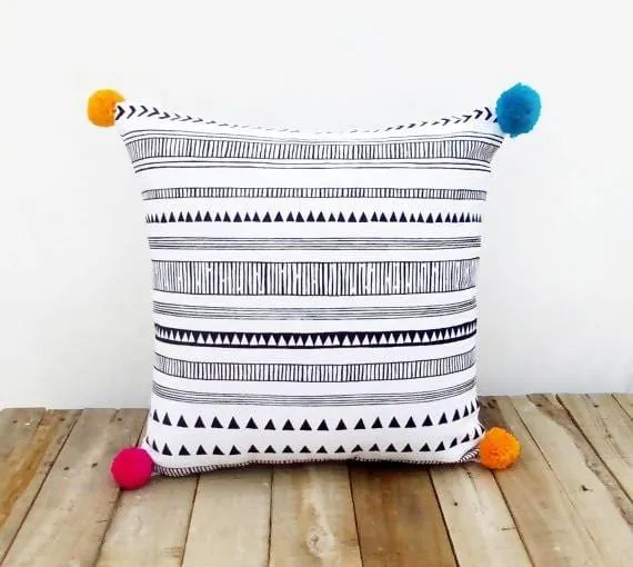 Aztec print pillow cover, cotton pillow case, tribal, geometrical, standard size 16X16 inches.