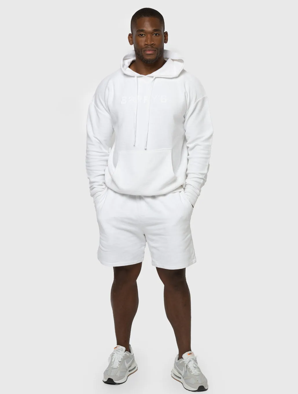 BARRY'S BRIGHT WHITE REVERSE TERRY HOODIE