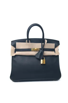 Birkin 25 Noir Gold Hardware Swift X