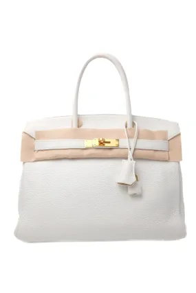 Birkin 30 Blanc Gold Hardware Clemence □J