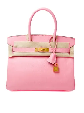 Birkin 30 Bubblegum Brushed Gold Hardware Chevre □R