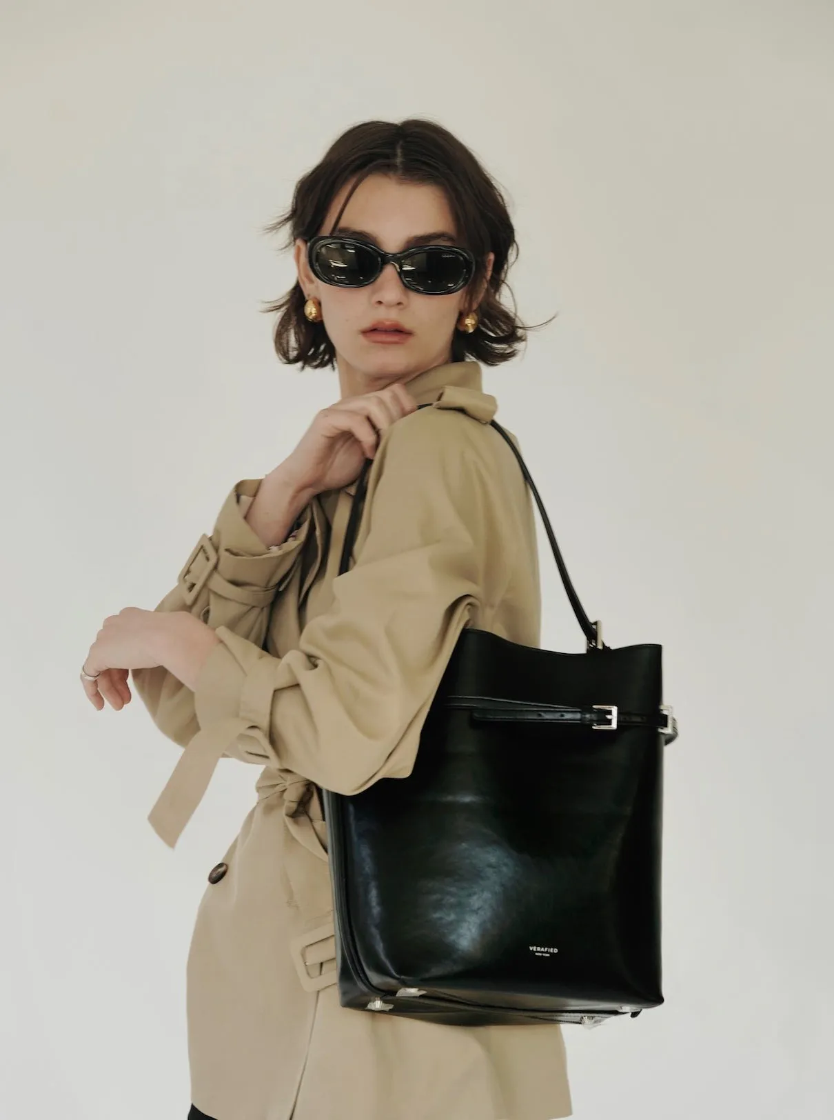 Black Belted Tote Bag