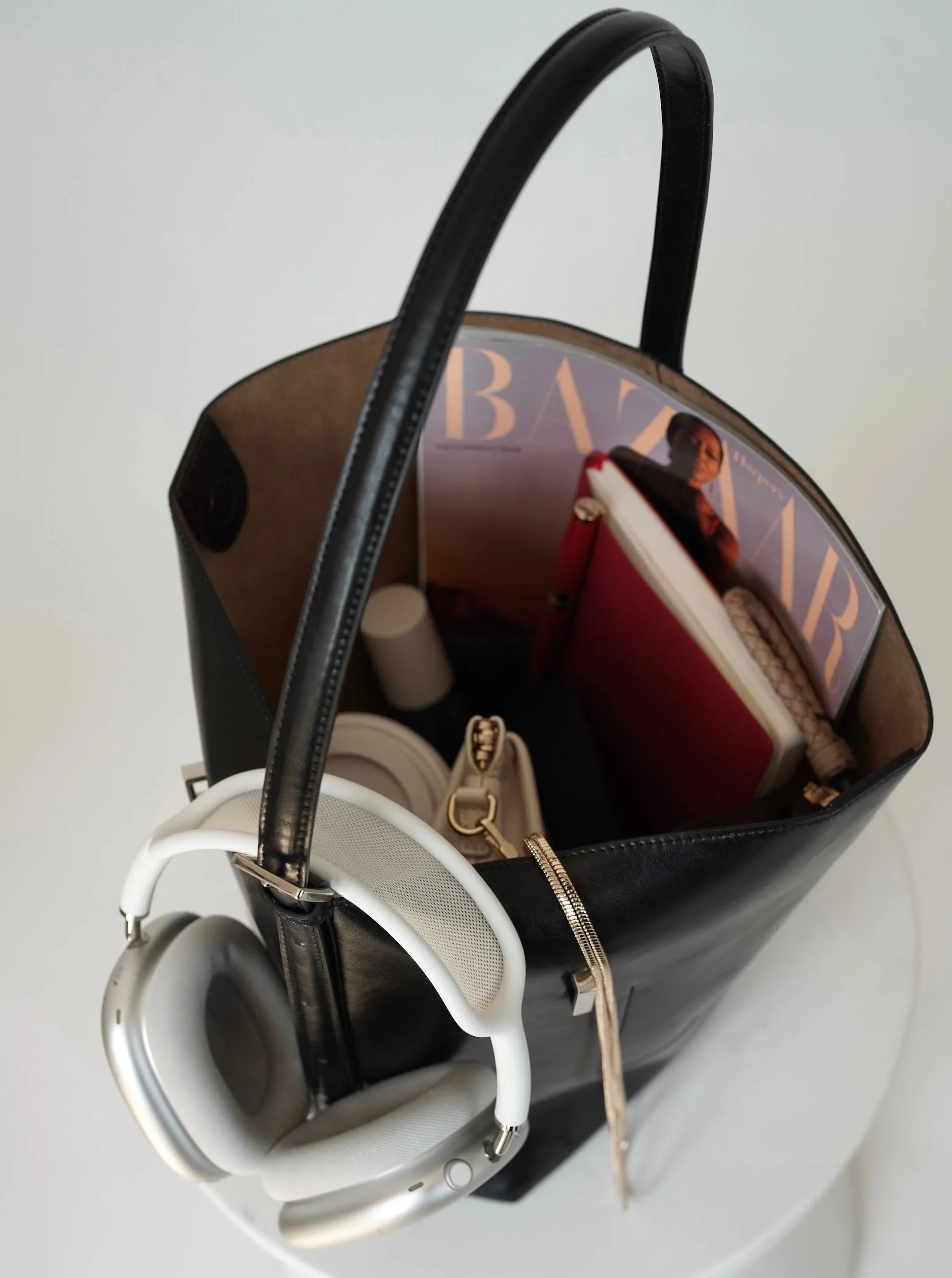 Black Belted Tote Bag