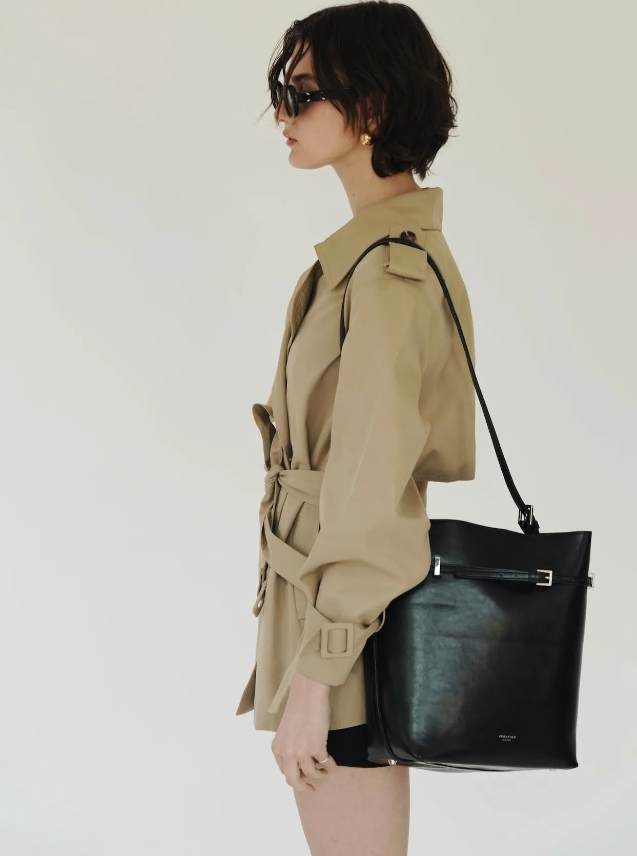 Black Belted Tote Bag