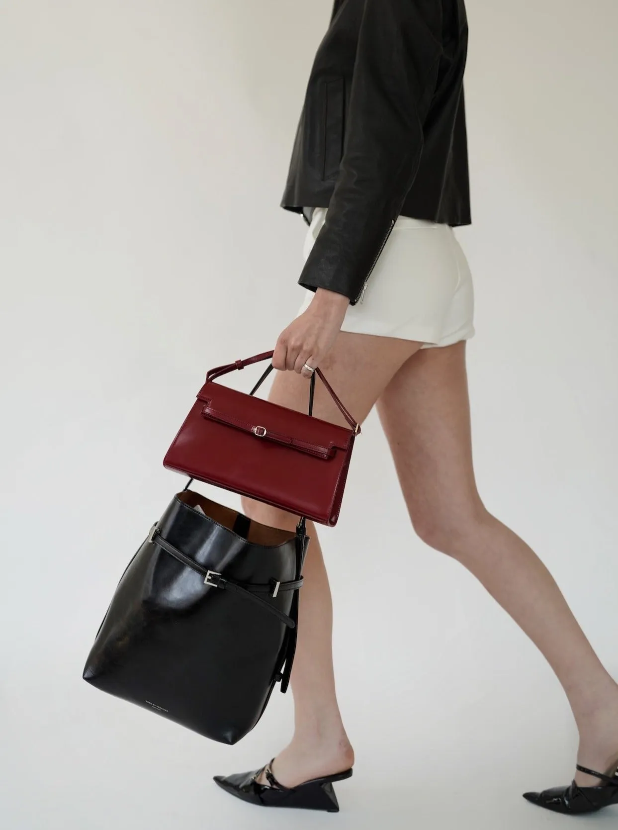 Black Belted Tote Bag