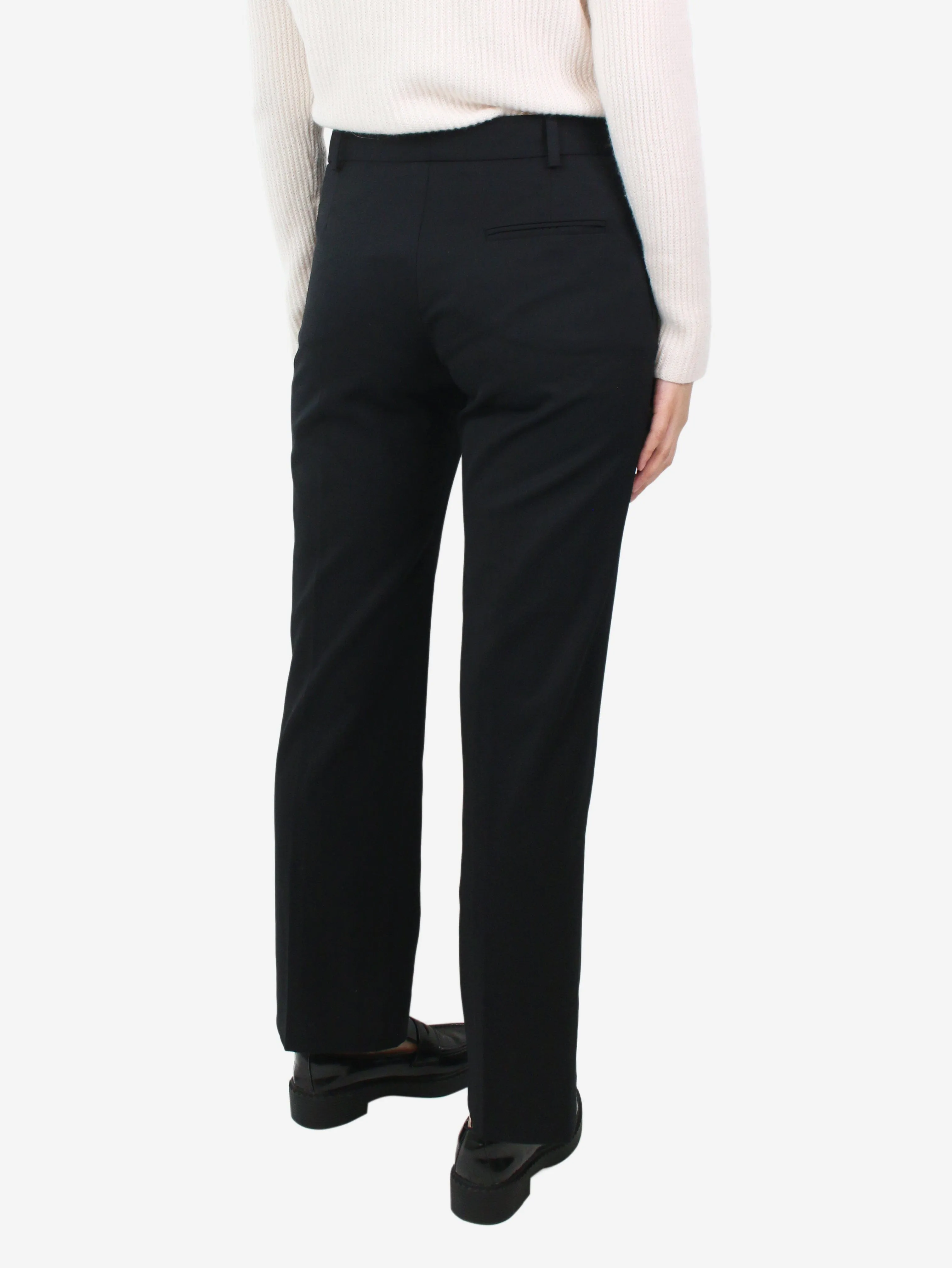 Black straight-leg trousers - size UK 12