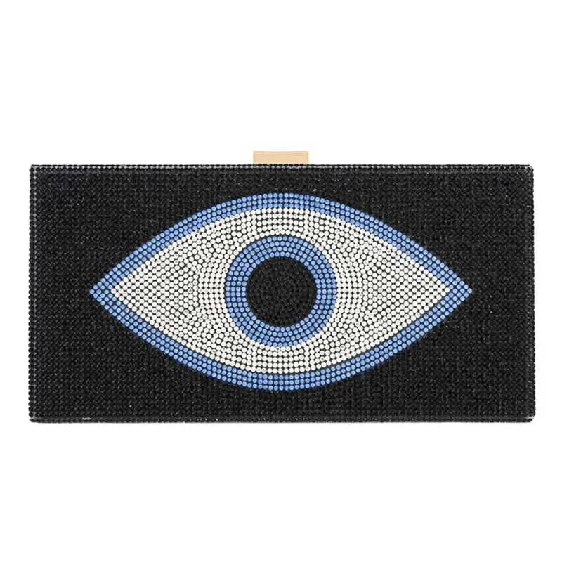 Bling Evil Eye Box Evening Clutch Bag Crossbody Bag