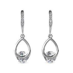 Brenda 18k White Gold Drop Earrings with Swarovski Crystals