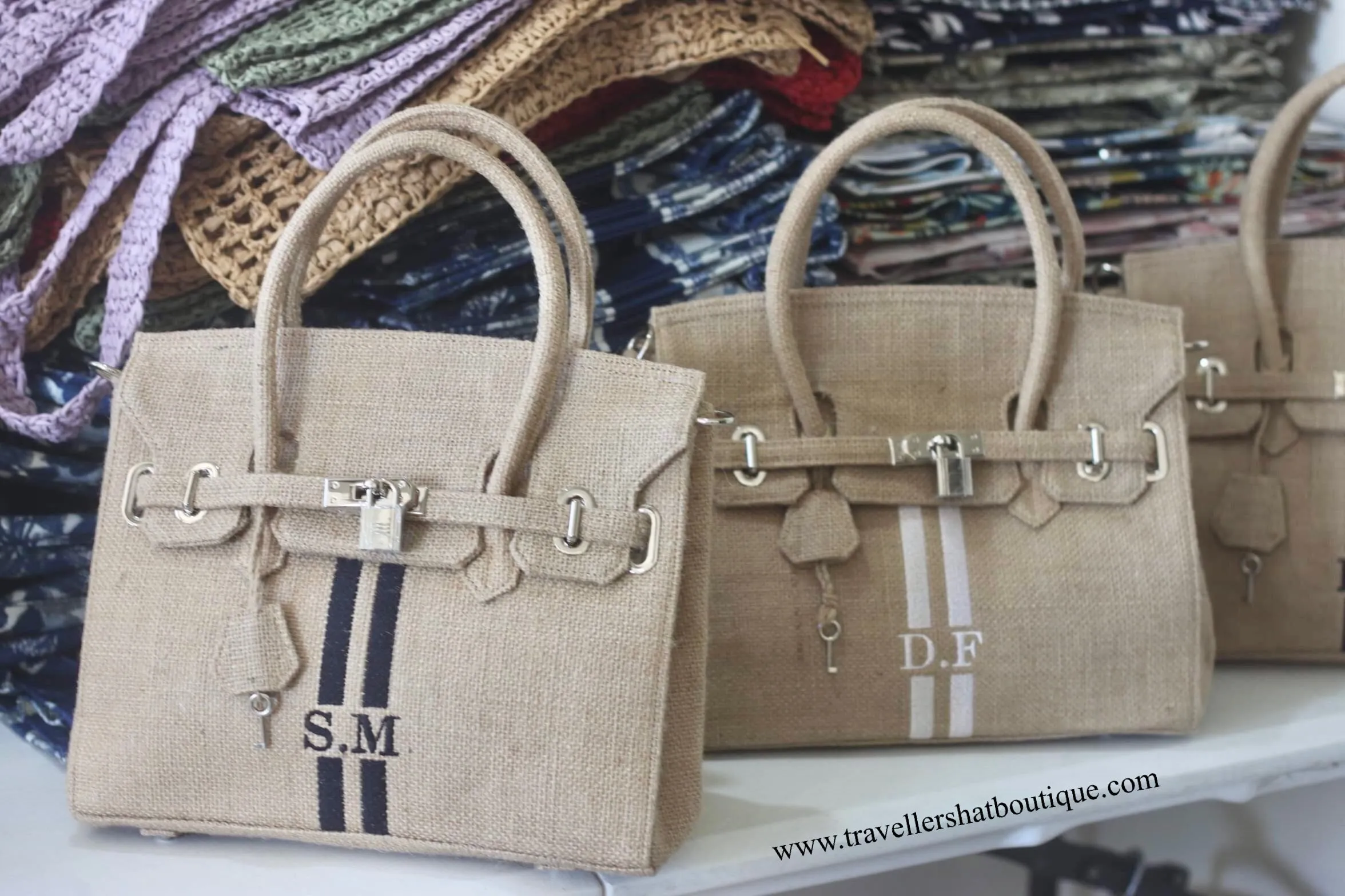 Burlap Birkin Striped