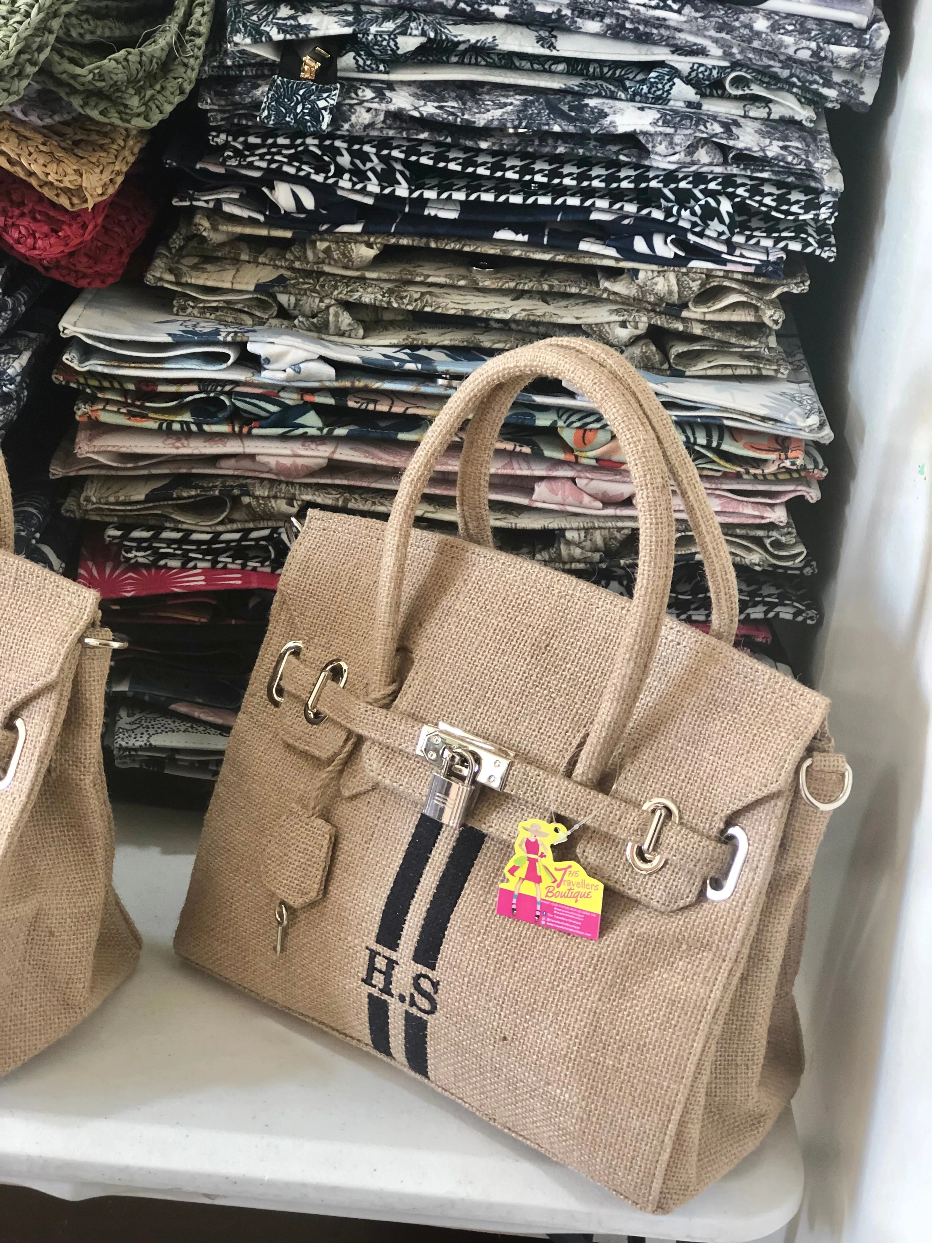 Burlap Birkin Striped