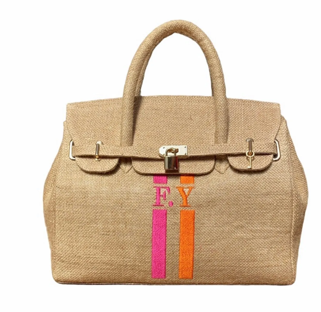 Burlap Birkin Striped