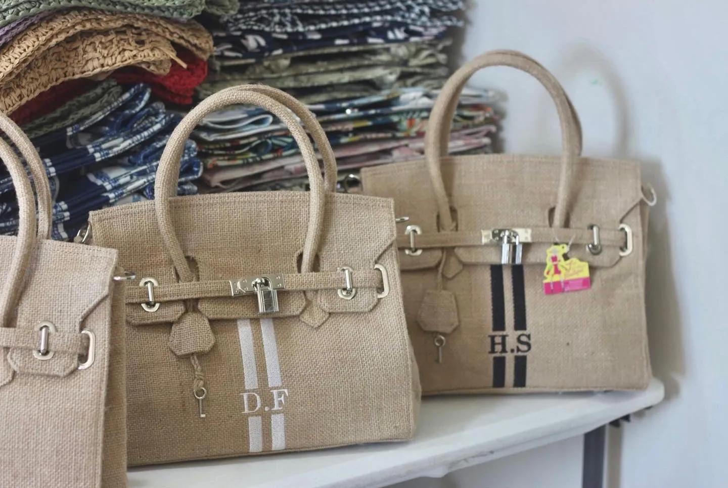 Burlap Birkin Striped