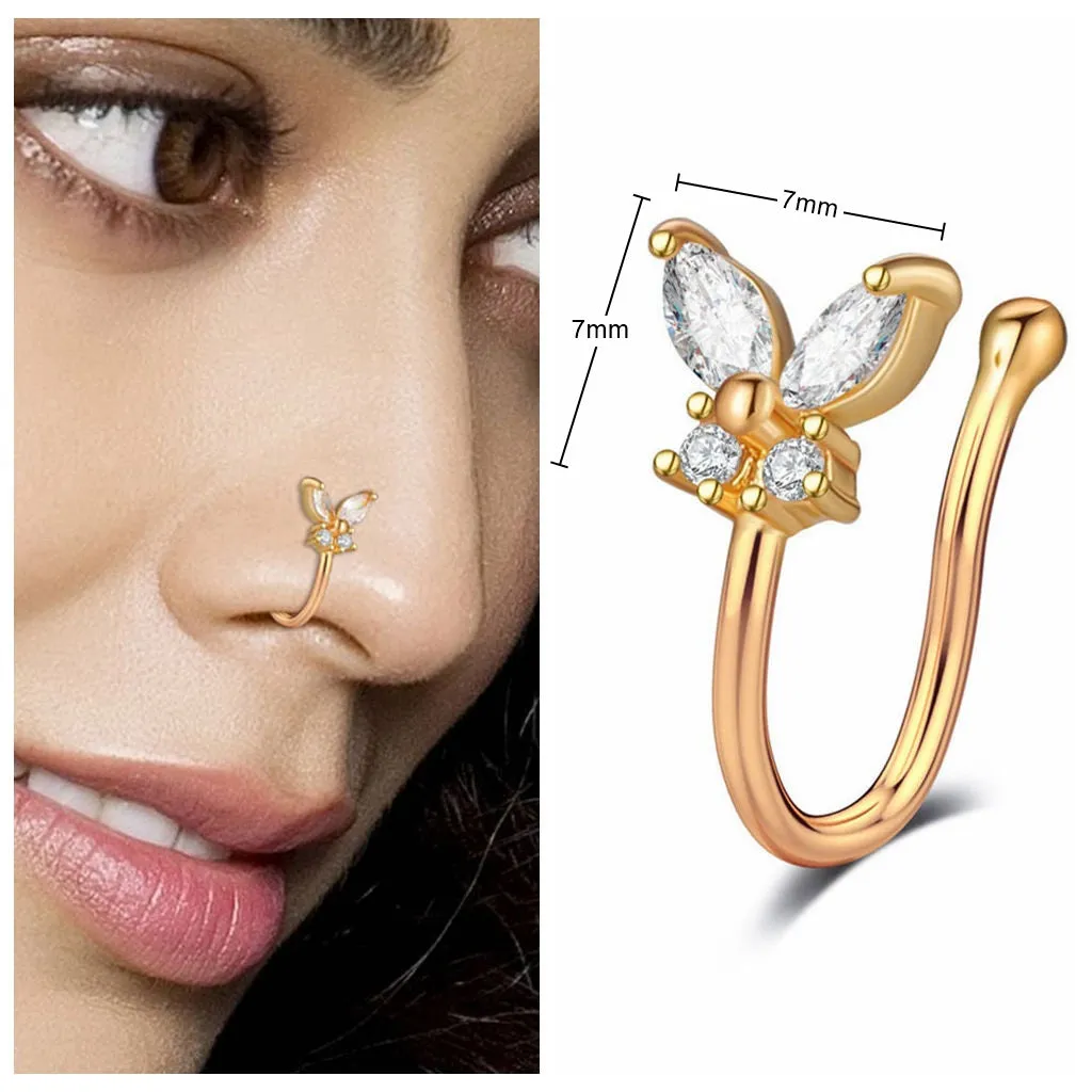 Butterfly Non Piercing Fake Nose Ring