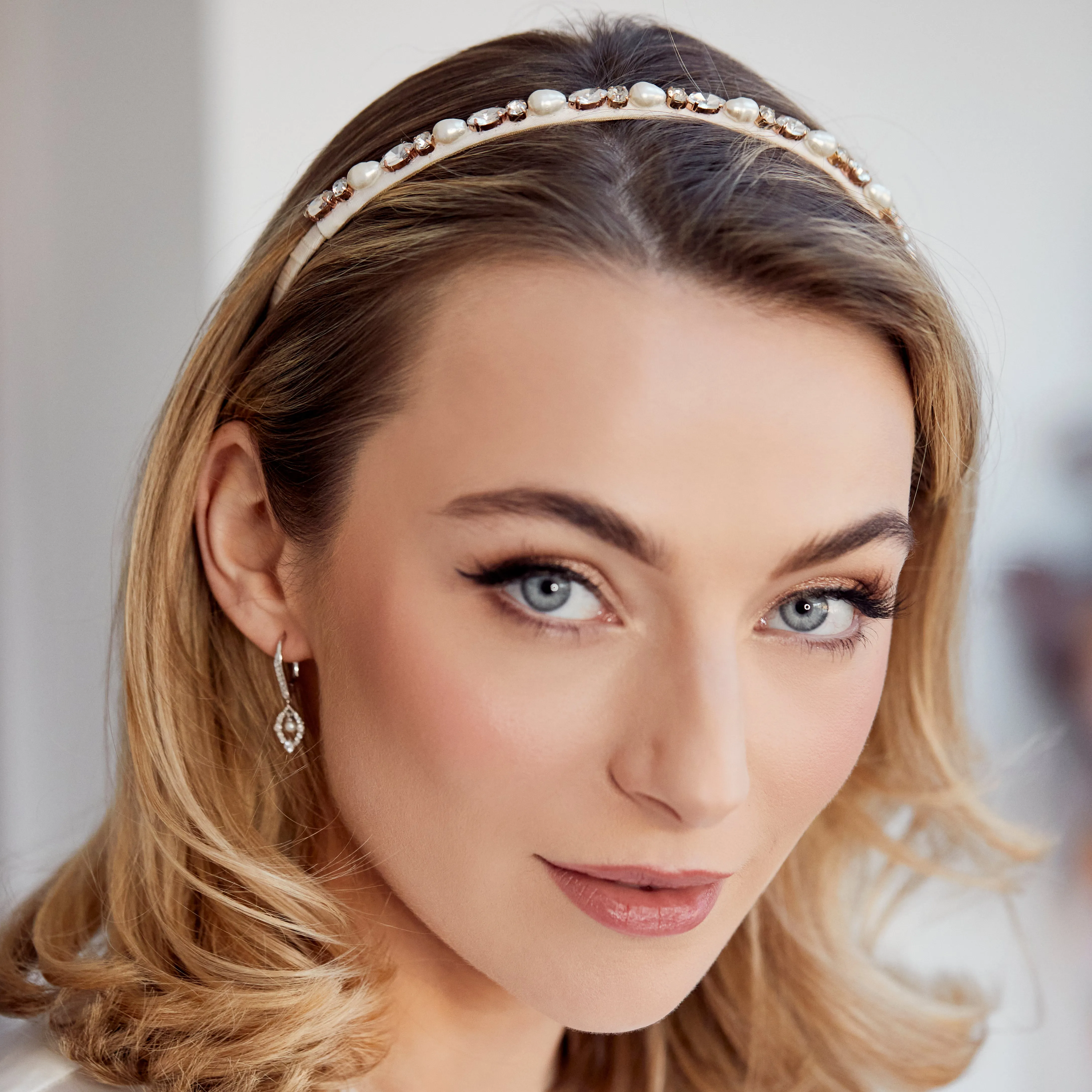 Chloe Pearl and Crystal Slim Headband