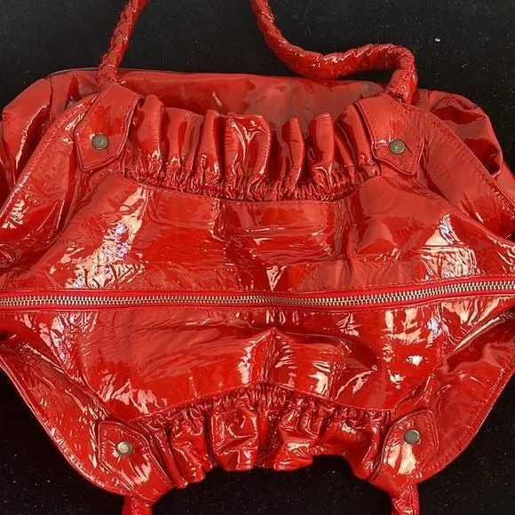 Christian Louboutin Red Patent Telescope Bag As Is