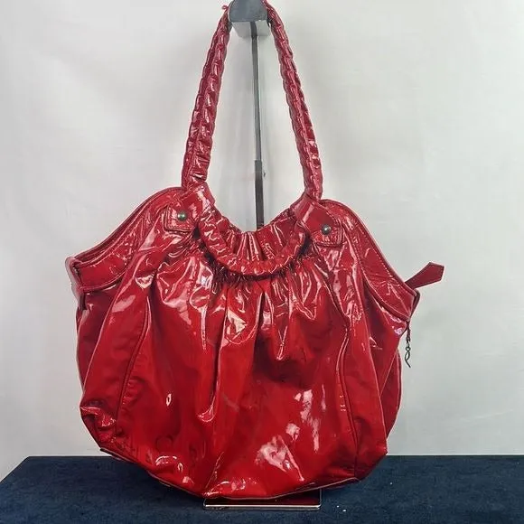 Christian Louboutin Red Patent Telescope Bag As Is