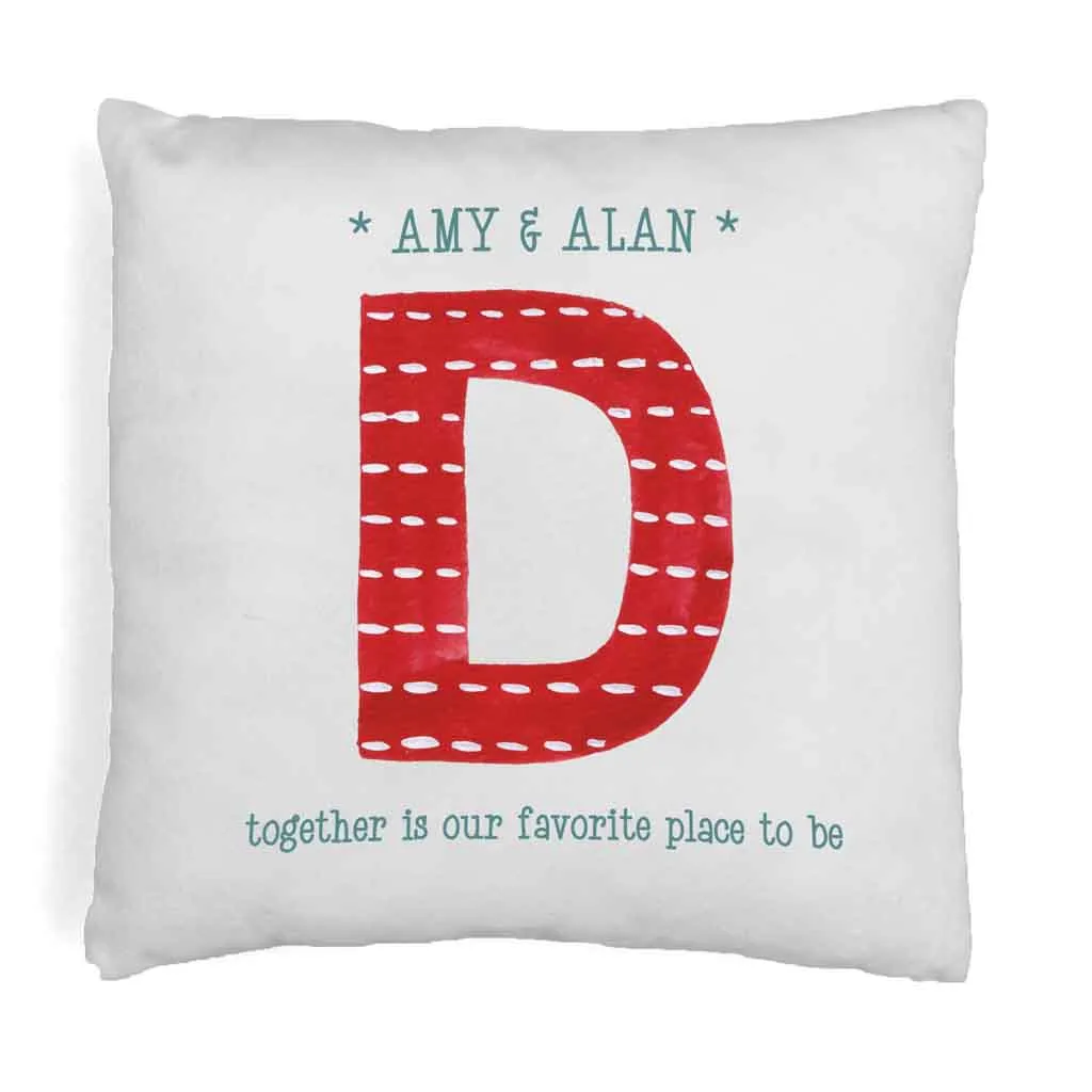 Custom Printed Holiday Pillow with Monogram and Name