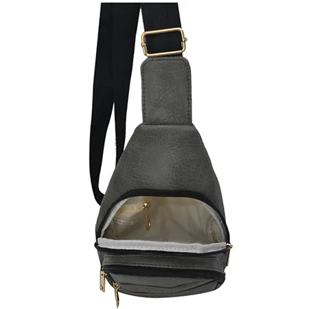 Dark Gray NGIL Faux Leather Sling Bag