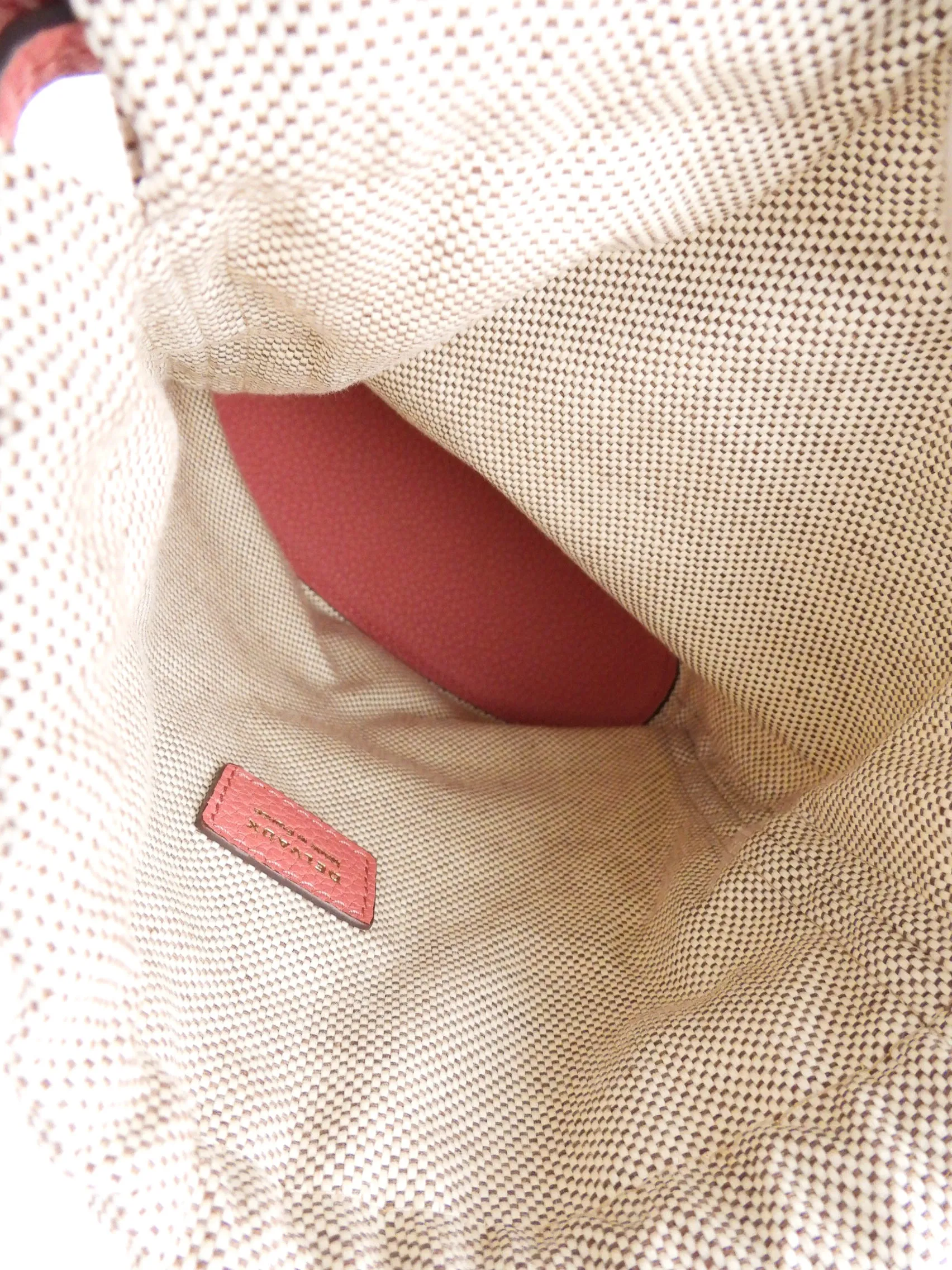 Delvaux Pink Leather and Canvas Cosmetic Pouch