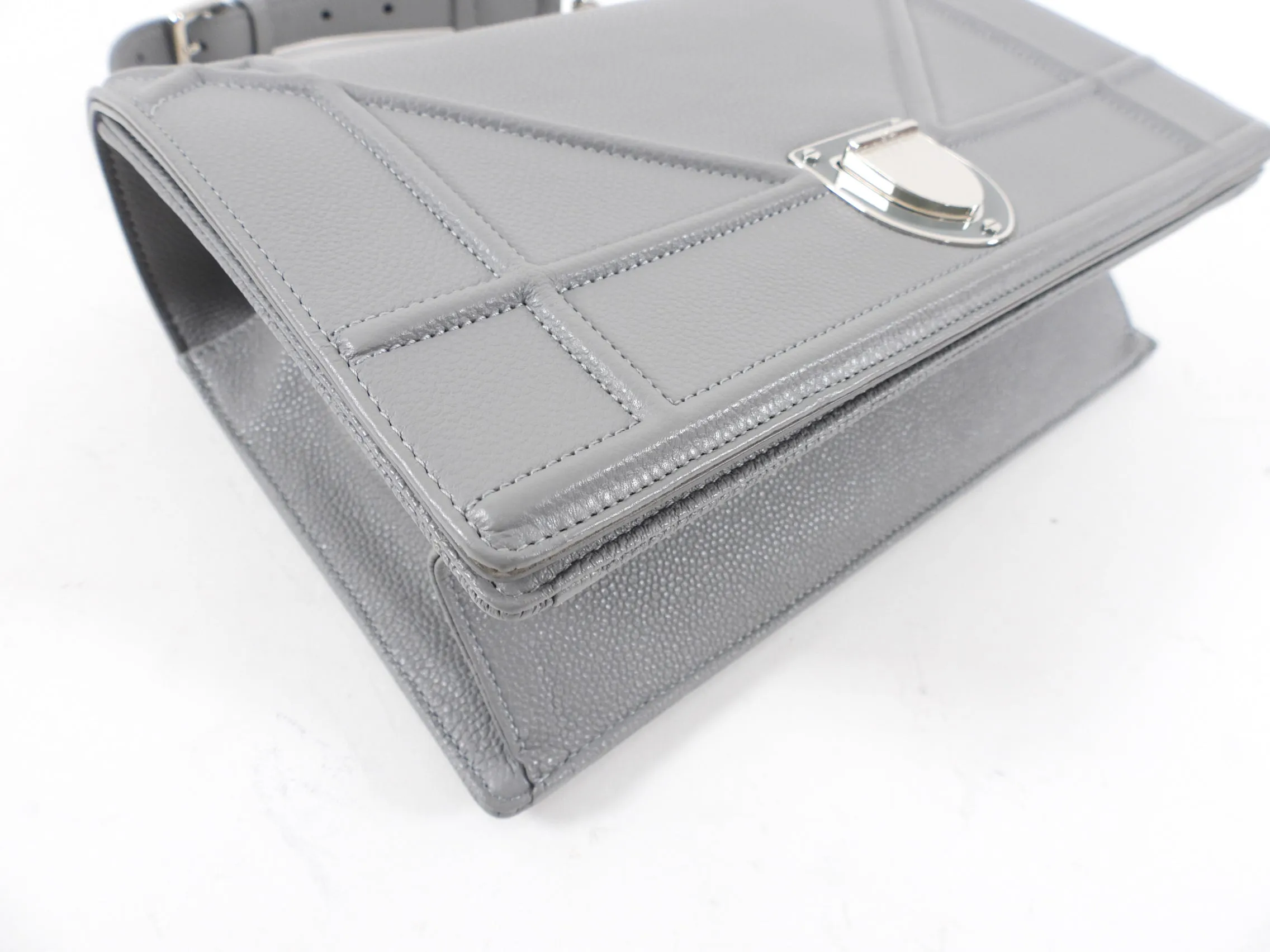 Dior Medium Grey Leather Diorama Flap Bag