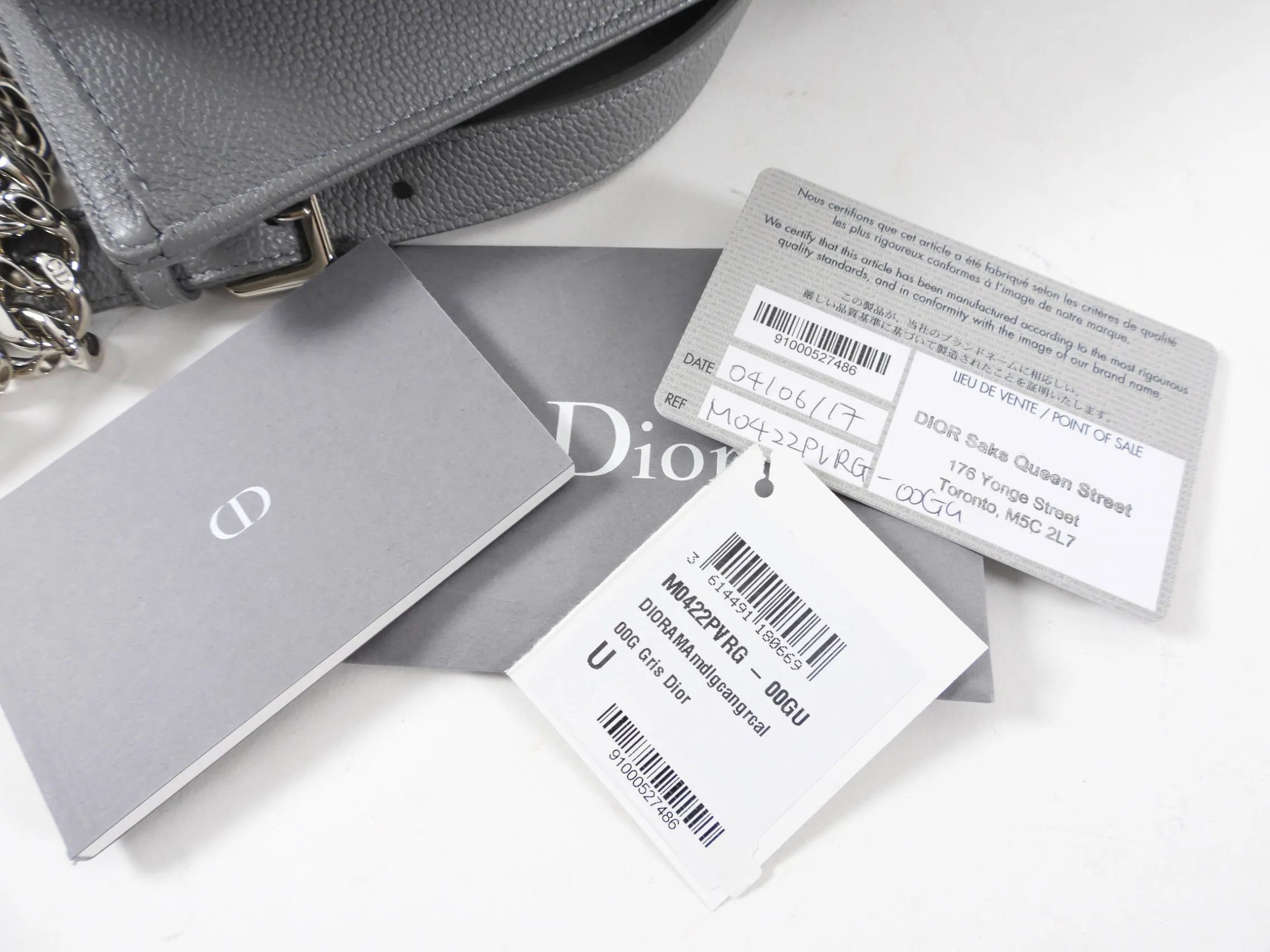 Dior Medium Grey Leather Diorama Flap Bag