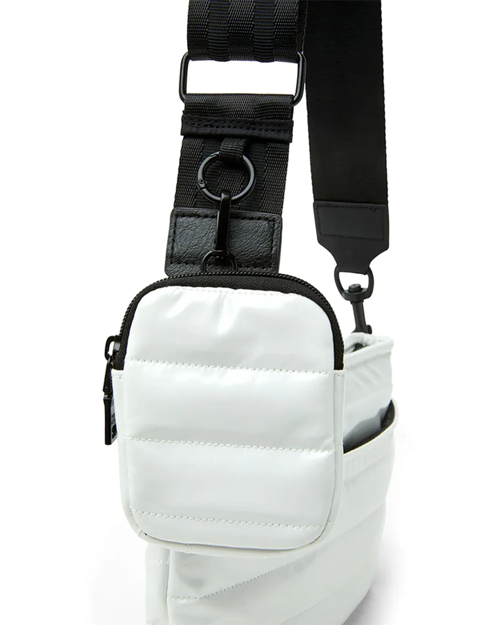 Downtown Crossbody, White Patent