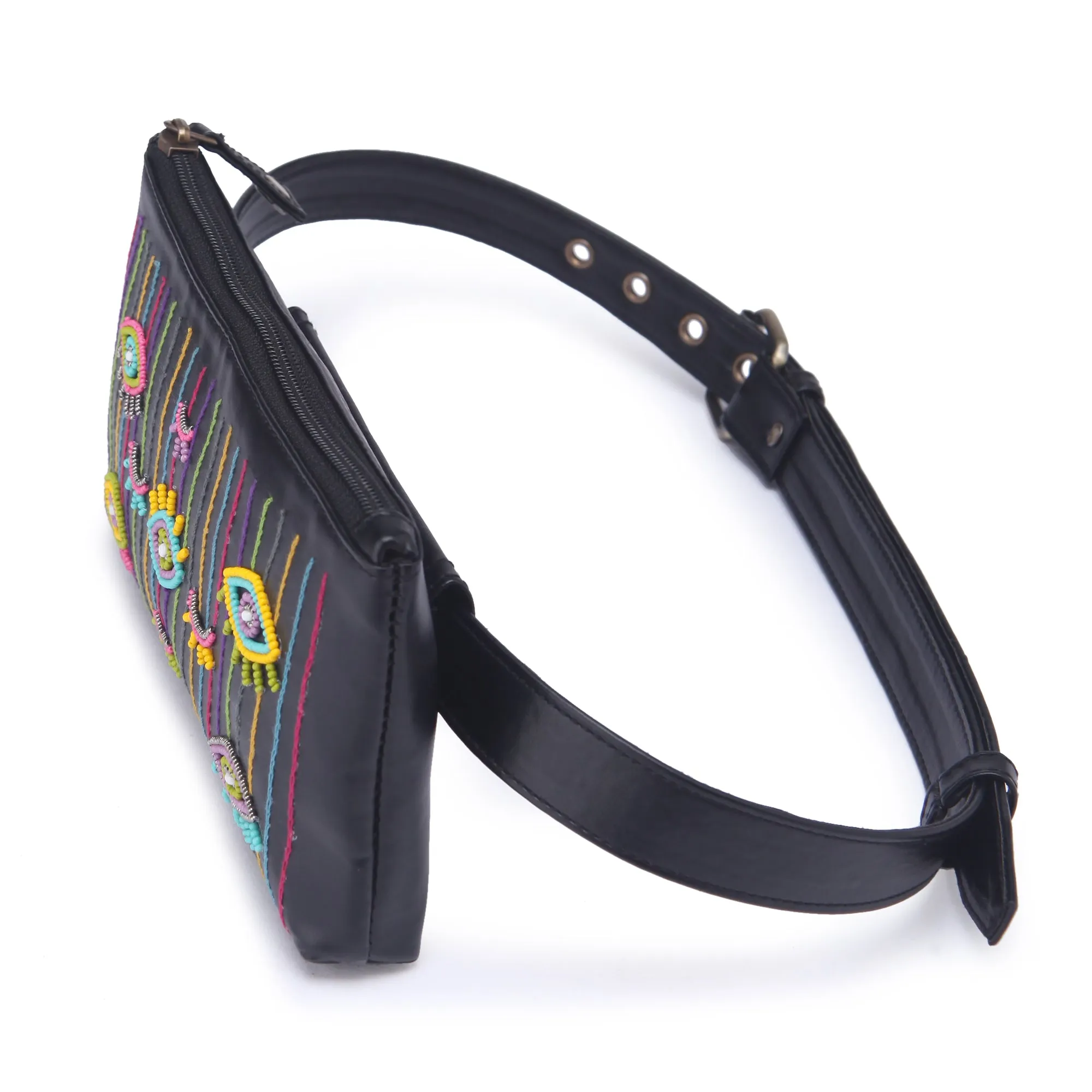 Evil Eye Embroidered waist belt bag for women