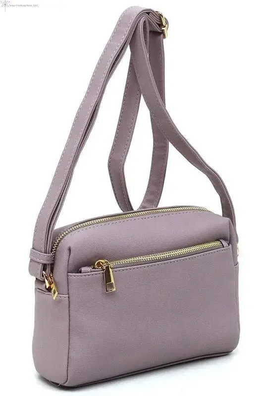 Faux Leather Crossbody Bag Adjustable Straps