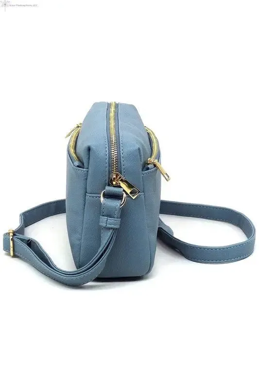 Faux Leather Crossbody Bag Adjustable Straps