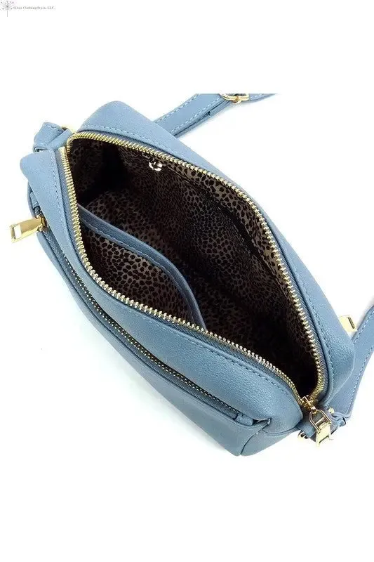 Faux Leather Crossbody Bag Adjustable Straps