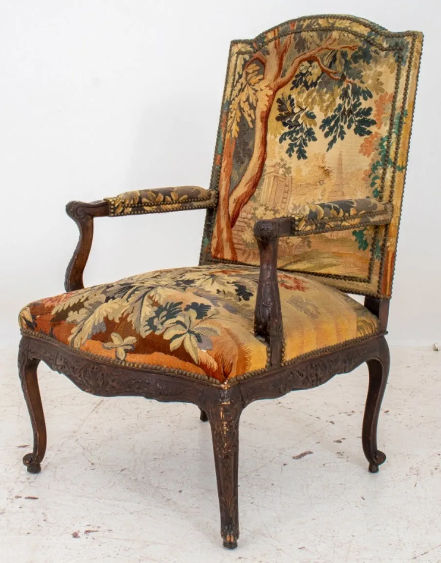 French Regence Style Tapestry Arm Chair