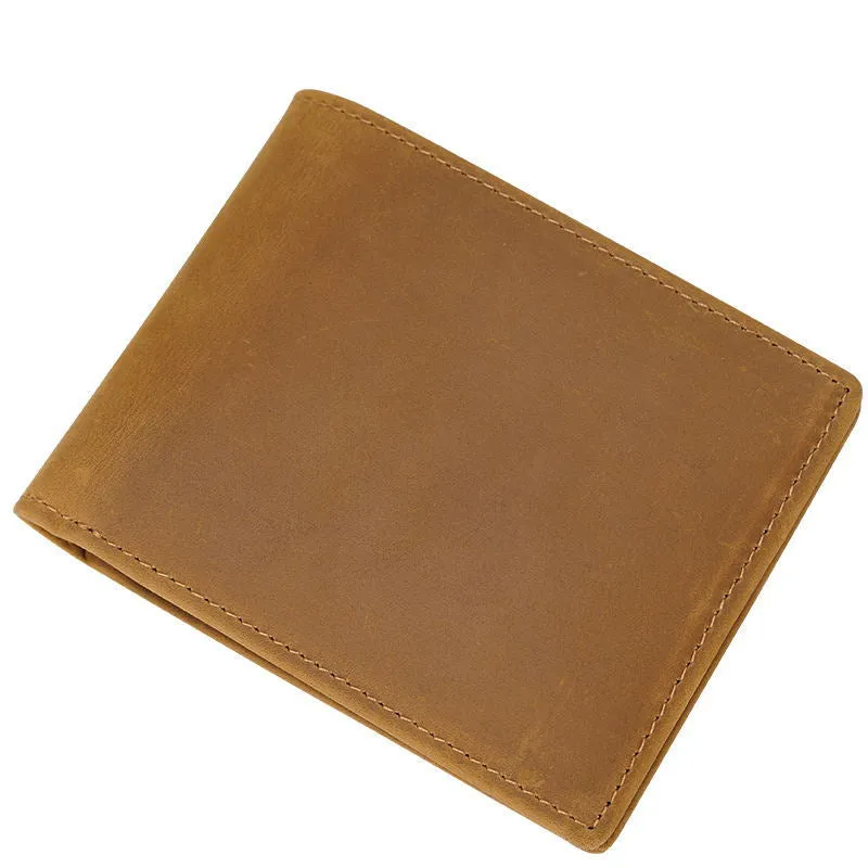 Full Grain Genuine Leather Short Wallet