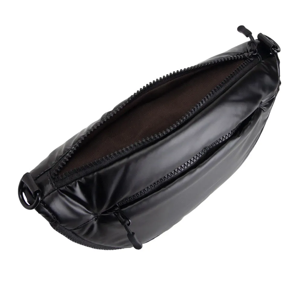 Glossy Puffer Half Moon Crossbody Bag