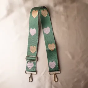 Green Hearts Purse Strap