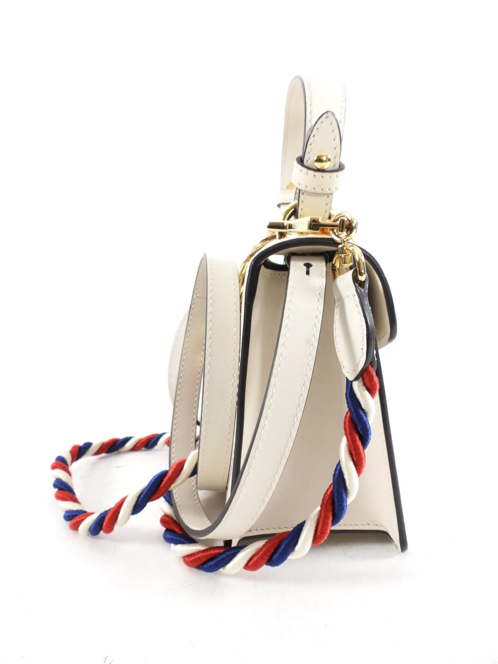 Gucci Sylvie Mini Ivory Leather Crossbody Bag