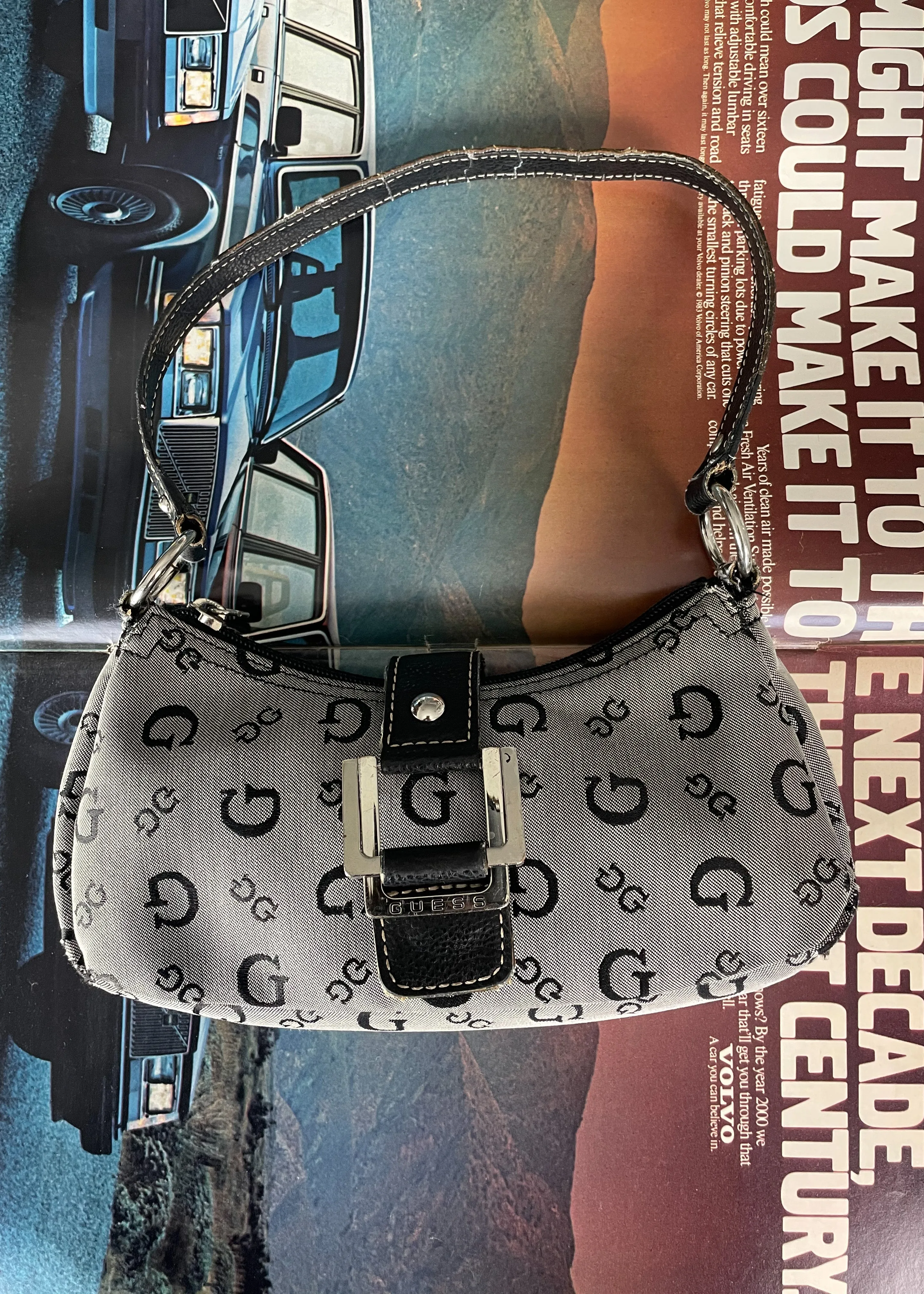 Guess Monogram Denim Bag