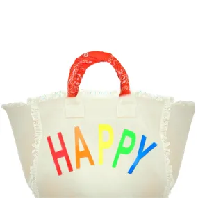 Happy Canvas Fringe Tote Bag