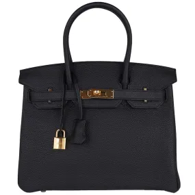 Hermes Birkin 30 Noir Black Togo GHW