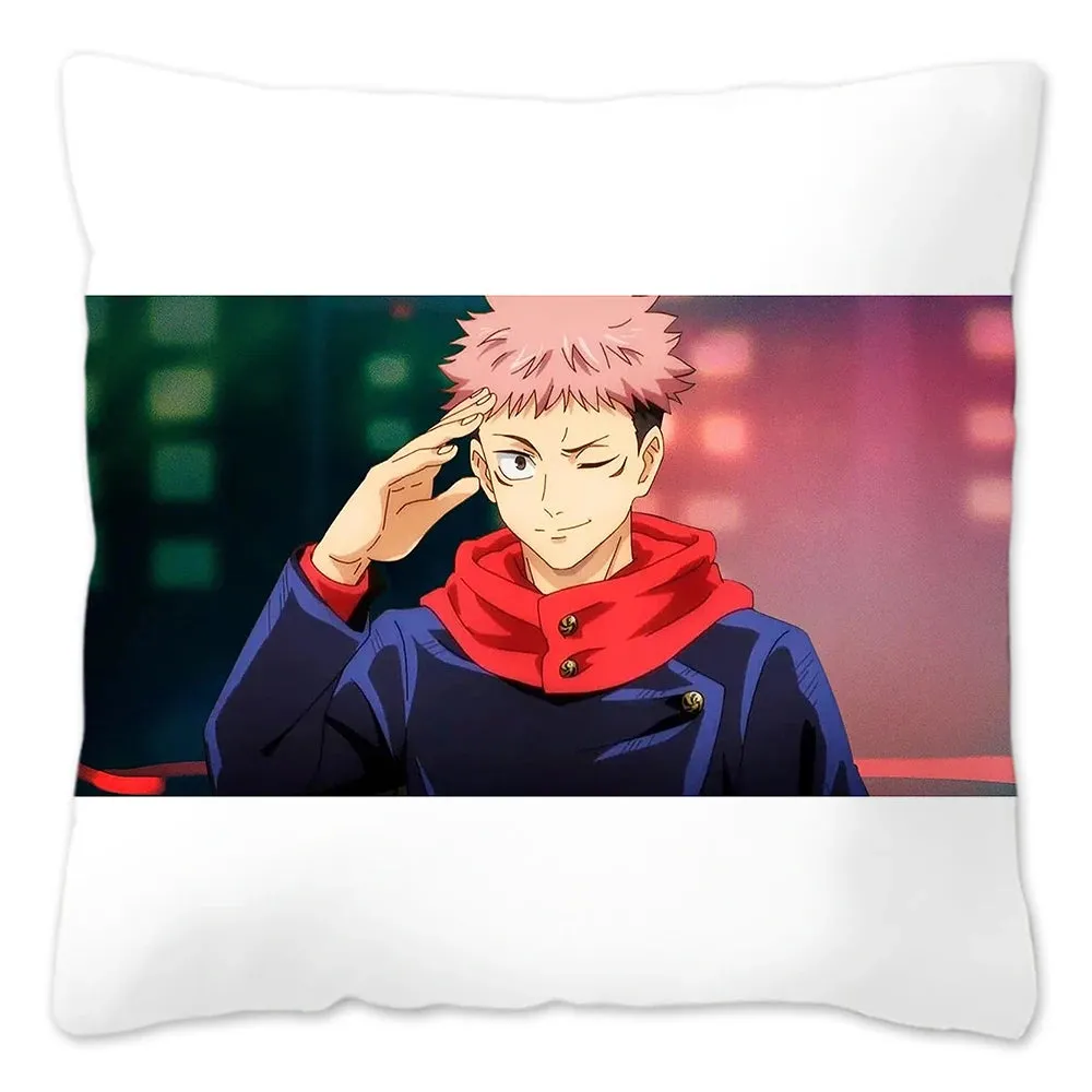 Hot Serial Anime Jujutsu Kaisen Gojo Satoru Cushion Cover 45x45cm 100% Polyester Pillow Case Home Decor for Sofa Throw Pillows