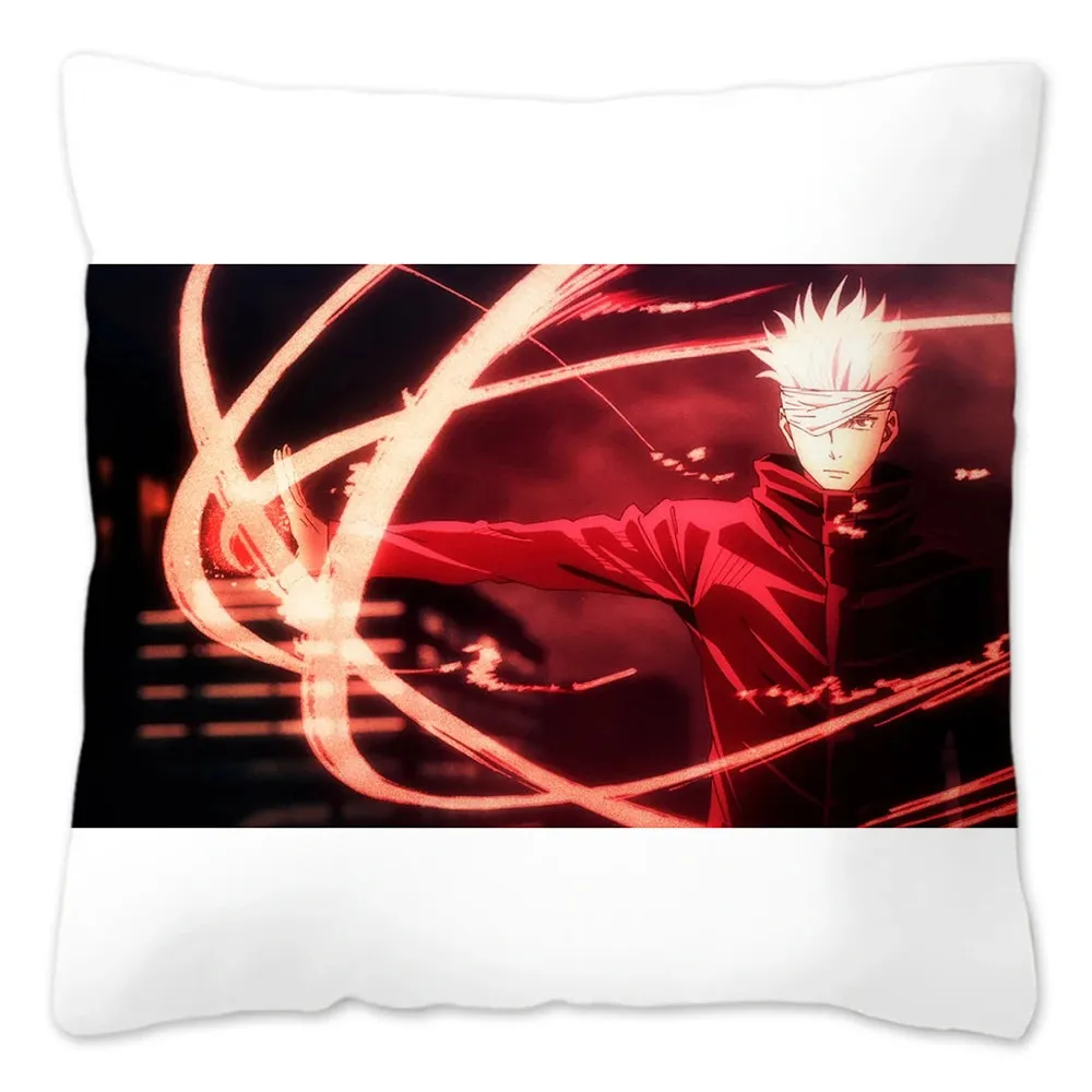 Hot Serial Anime Jujutsu Kaisen Gojo Satoru Cushion Cover 45x45cm 100% Polyester Pillow Case Home Decor for Sofa Throw Pillows