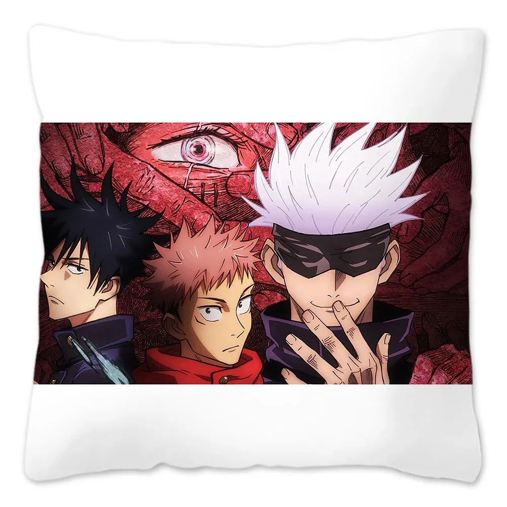 Hot Serial Anime Jujutsu Kaisen Gojo Satoru Cushion Cover 45x45cm 100% Polyester Pillow Case Home Decor for Sofa Throw Pillows