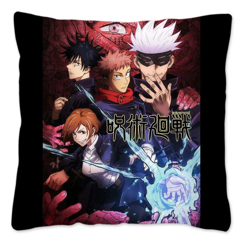 Hot Serial Anime Jujutsu Kaisen Gojo Satoru Cushion Cover 45x45cm 100% Polyester Pillow Case Home Decor for Sofa Throw Pillows