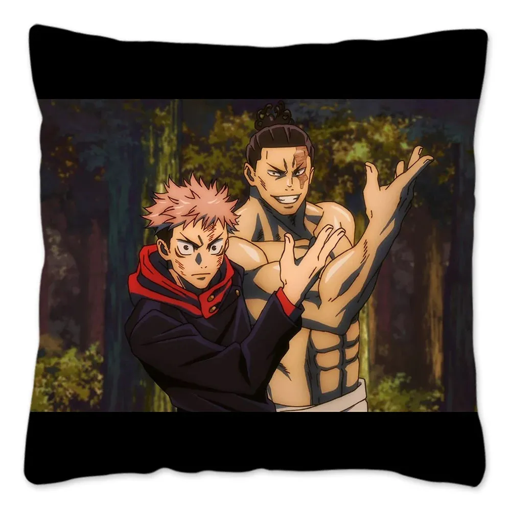 Hot Serial Anime Jujutsu Kaisen Gojo Satoru Cushion Cover 45x45cm 100% Polyester Pillow Case Home Decor for Sofa Throw Pillows