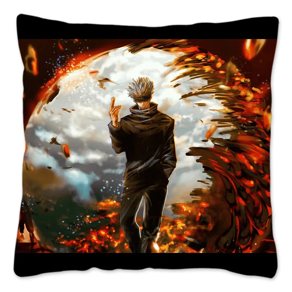 Hot Serial Anime Jujutsu Kaisen Gojo Satoru Cushion Cover 45x45cm 100% Polyester Pillow Case Home Decor for Sofa Throw Pillows